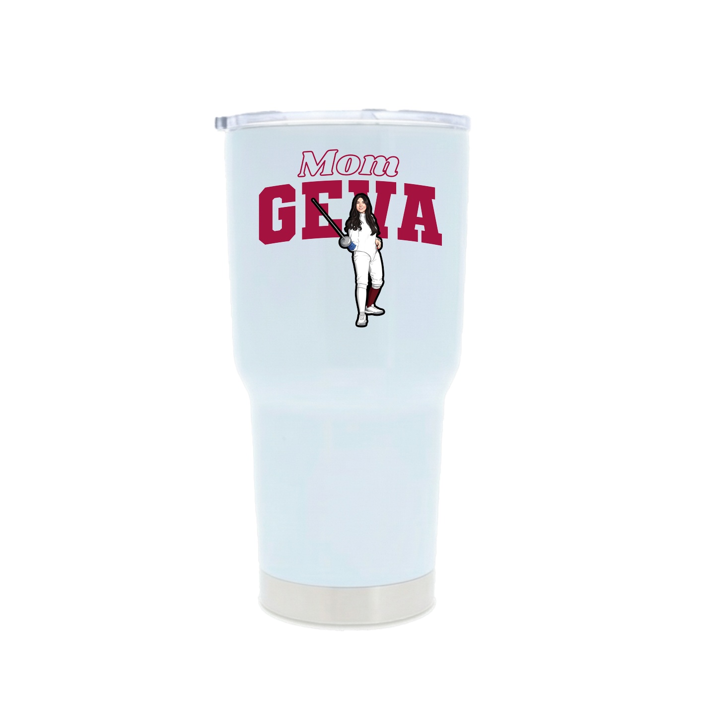 30oz Stainless Steel Tumbler — Mothers Day Block in White