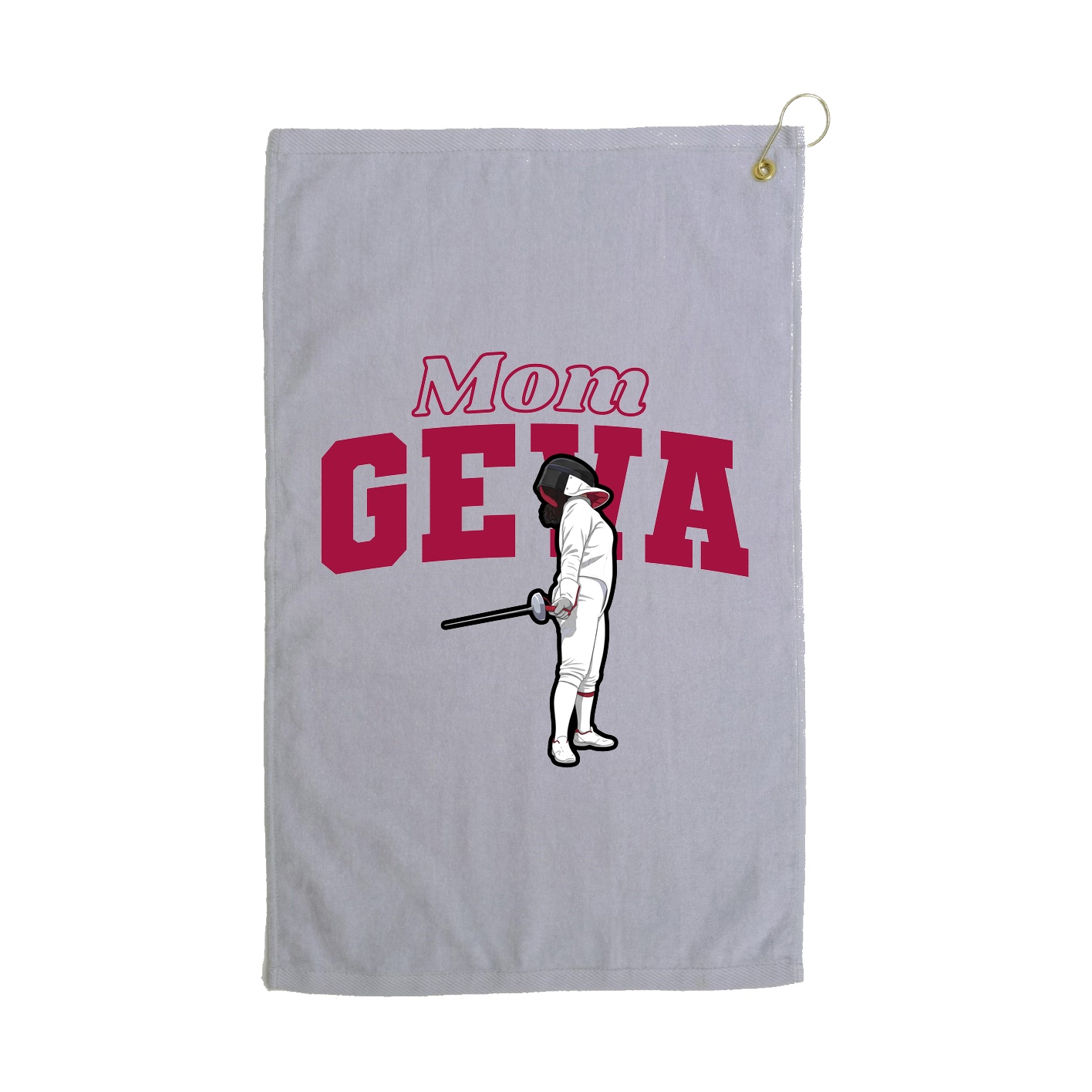 Golf Towel — Mothers Day Block in Grey