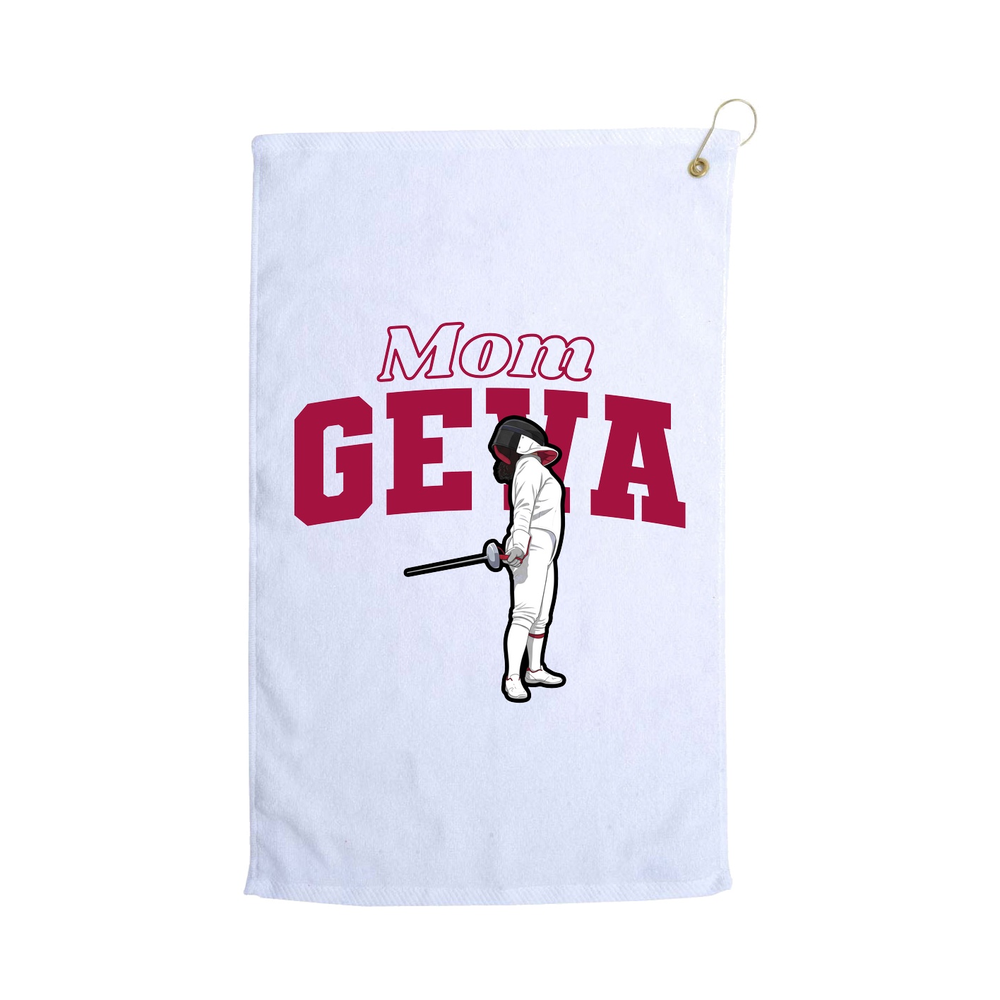 Golf Towel — Mothers Day Block in White