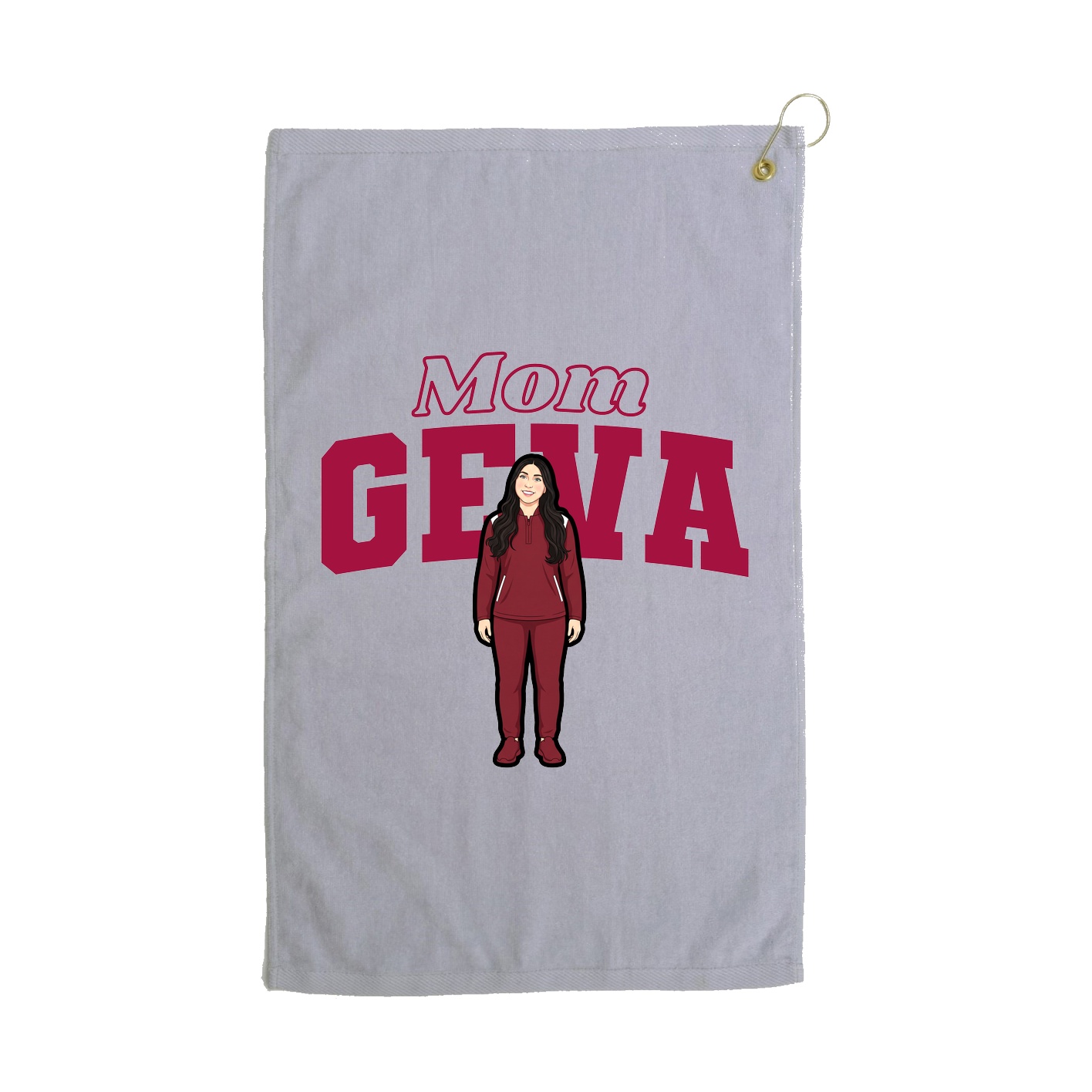 Golf Towel — Mothers Day Block in Grey