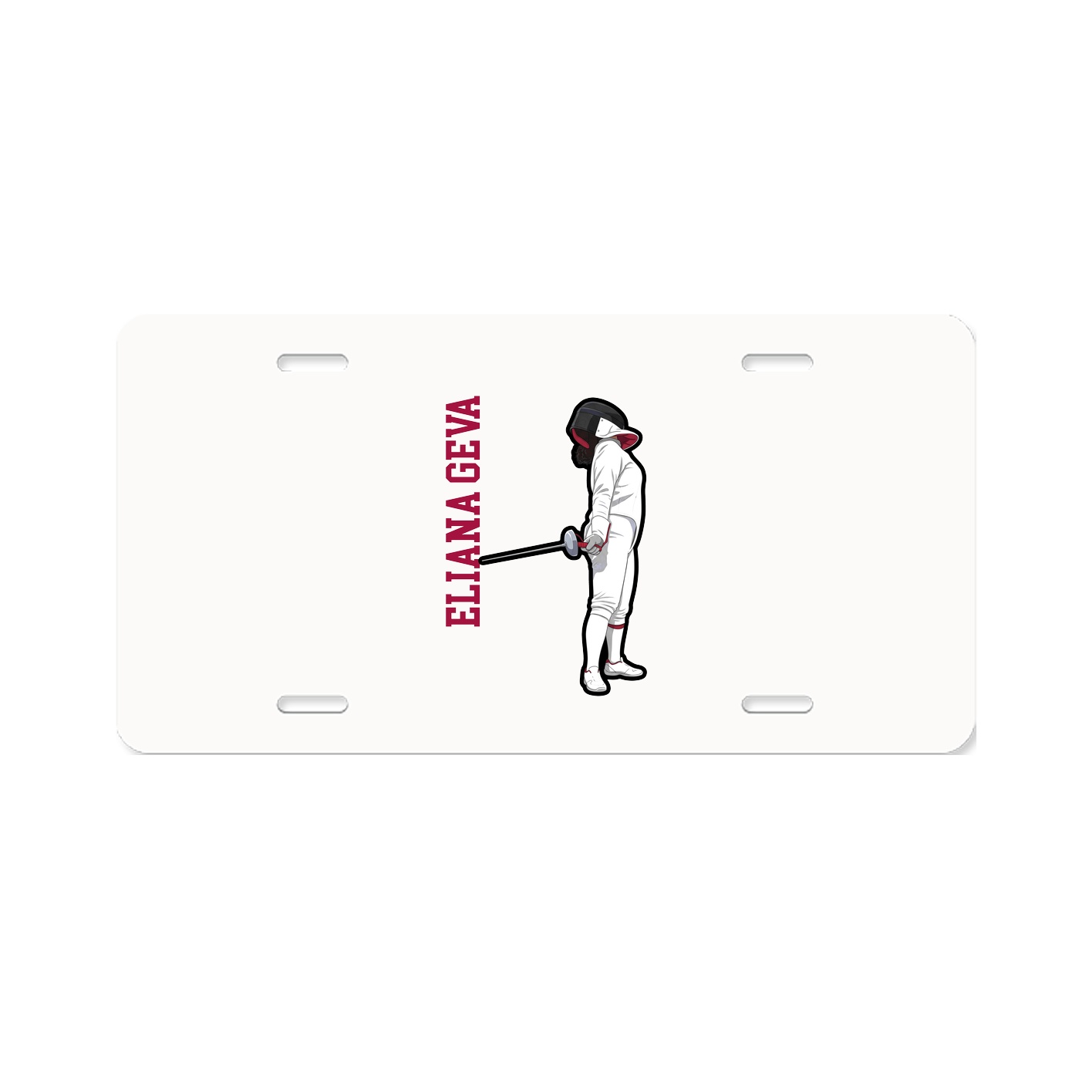 License Plate — Name Vertical in Classic