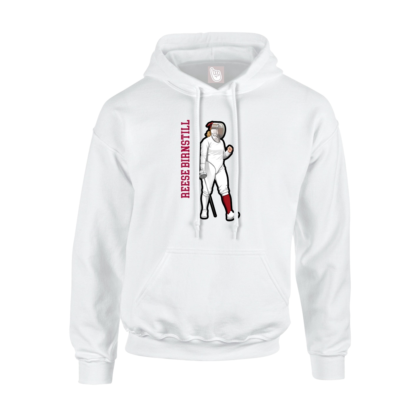 Hoodie — Name Vertical in White