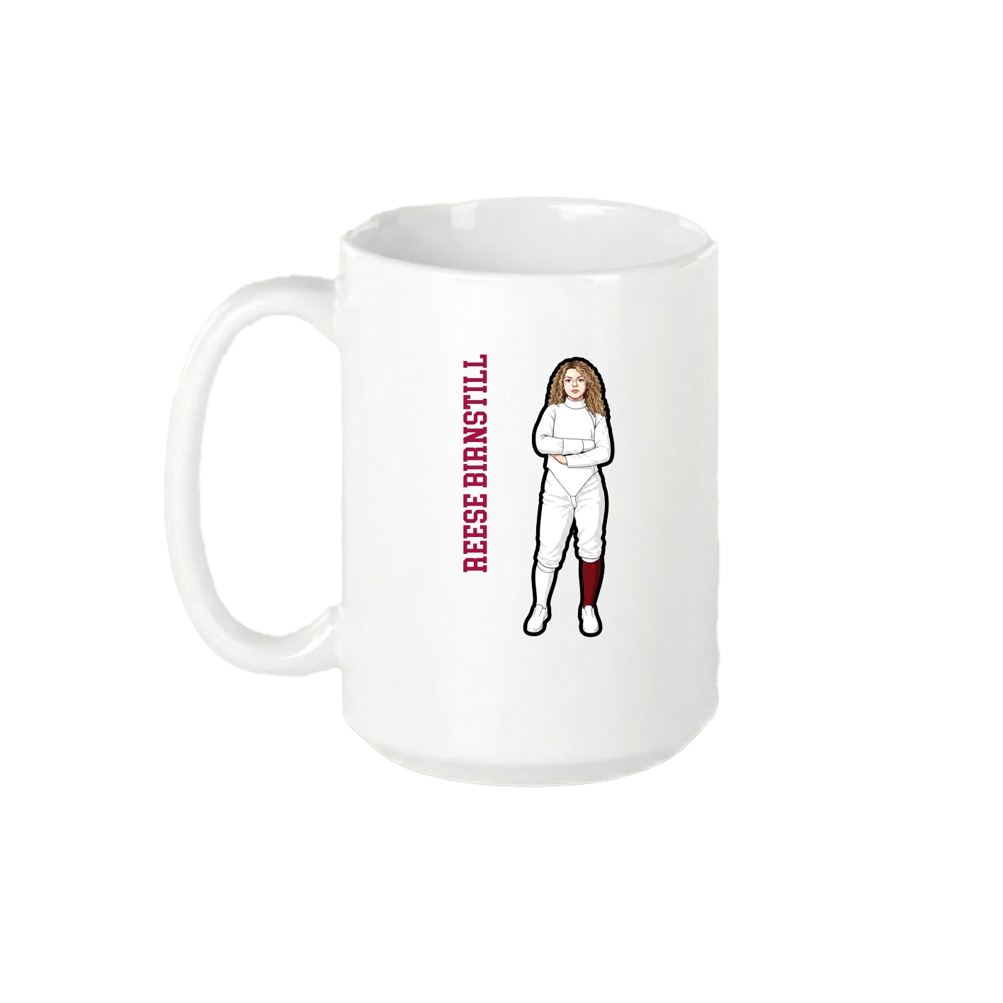 15oz Coffee Mug — Name Vertical in White