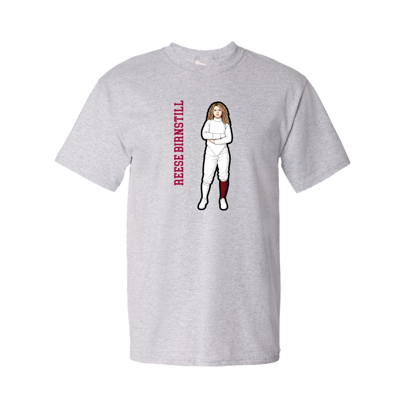 Youth Tee — Name Vertical in Grey