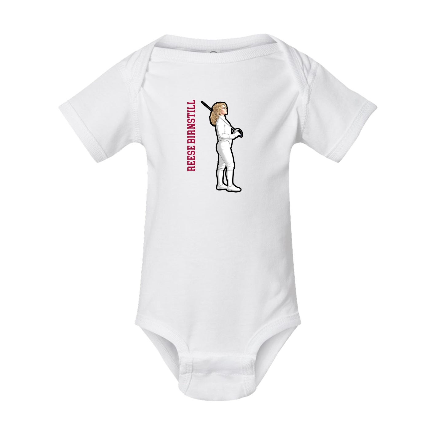 Baby Onesie — Name Vertical in White