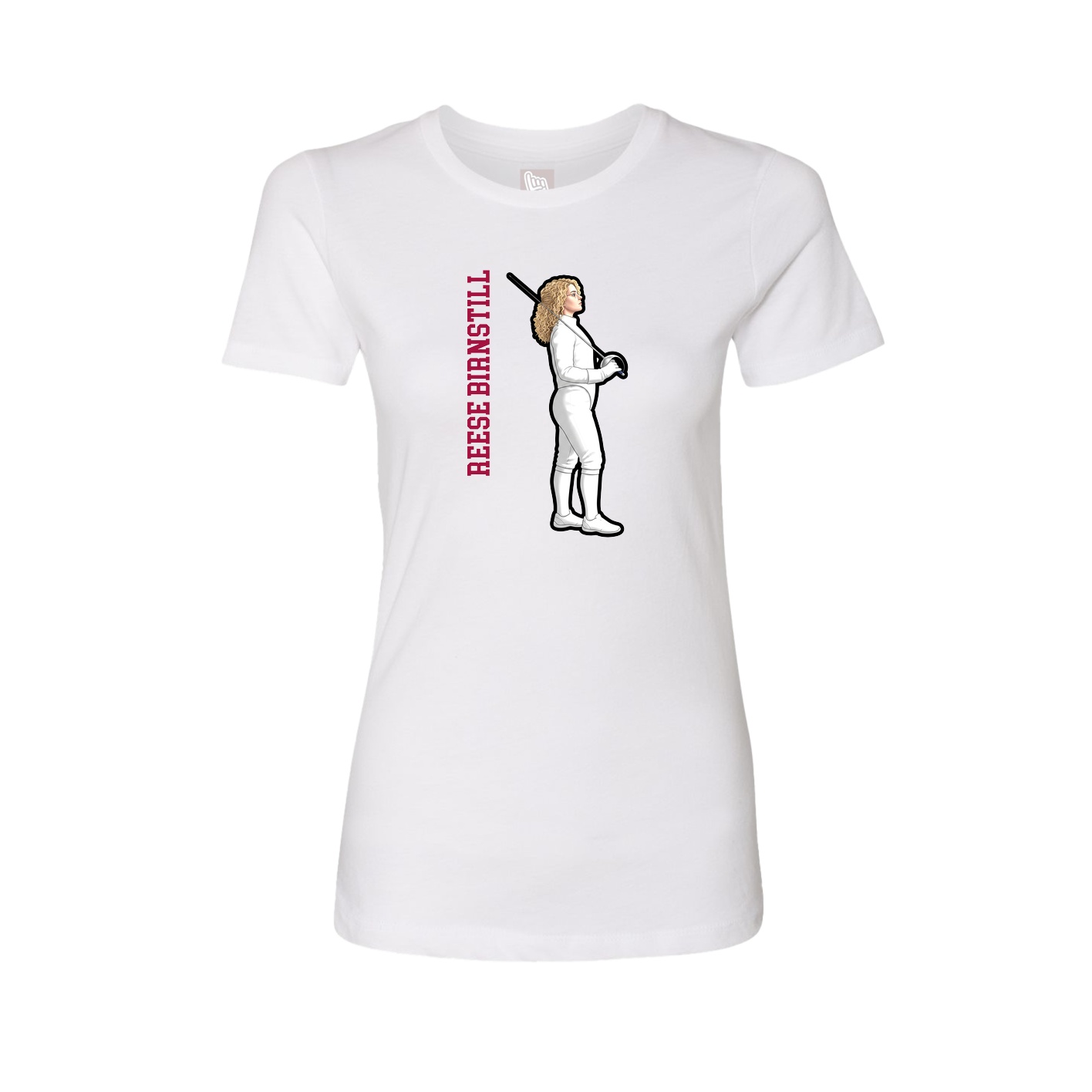 Womens Tee — Name Vertical in White
