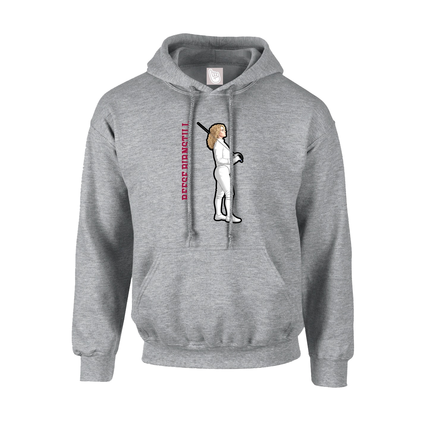 Youth Hoodie — Name Vertical in Grey