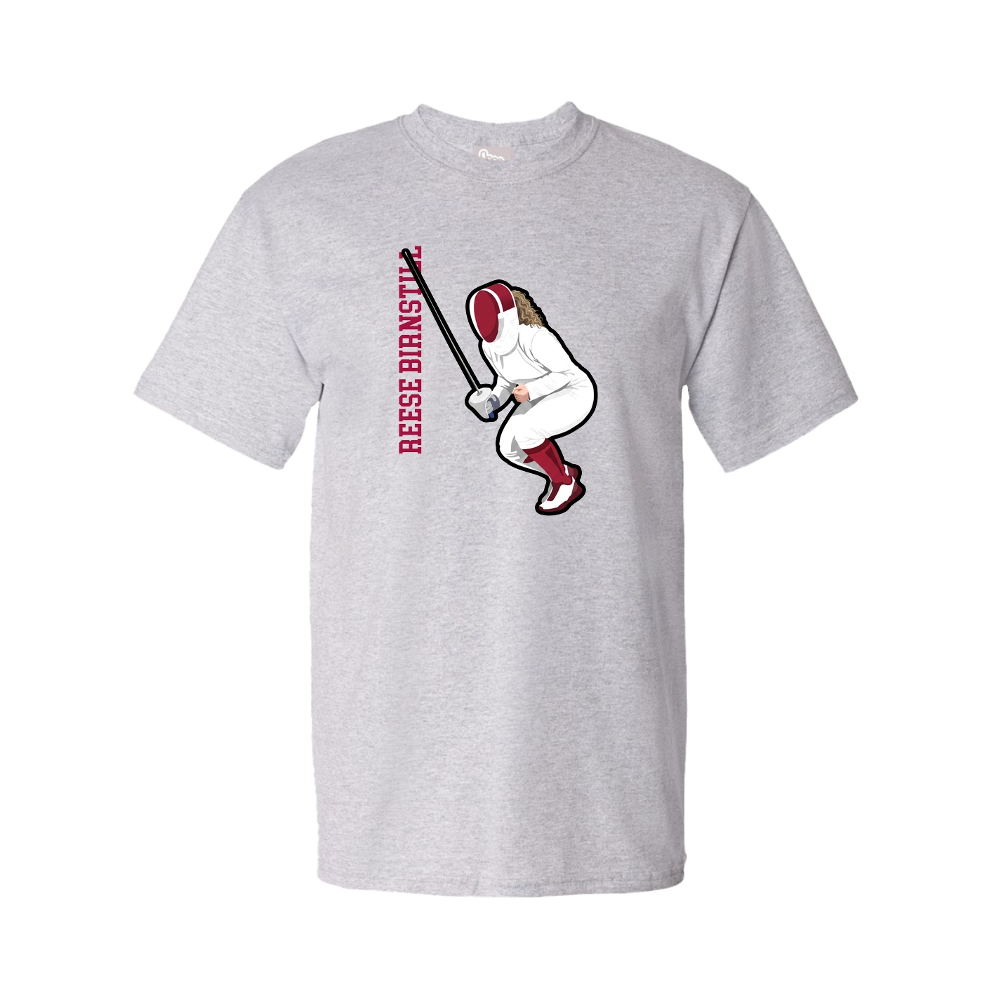 Youth Tee — Name Vertical in Grey