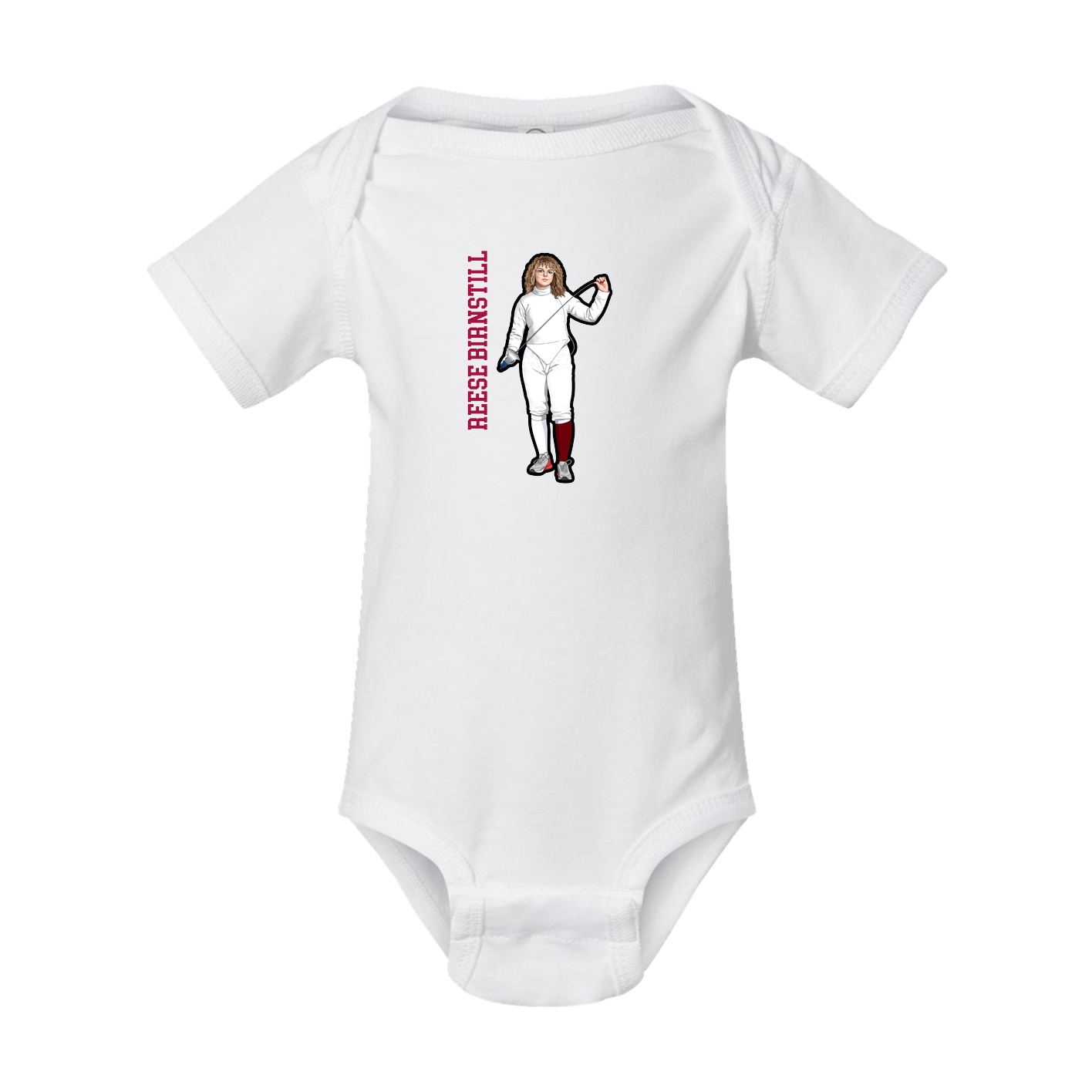 Baby Onesie — Name Vertical in White