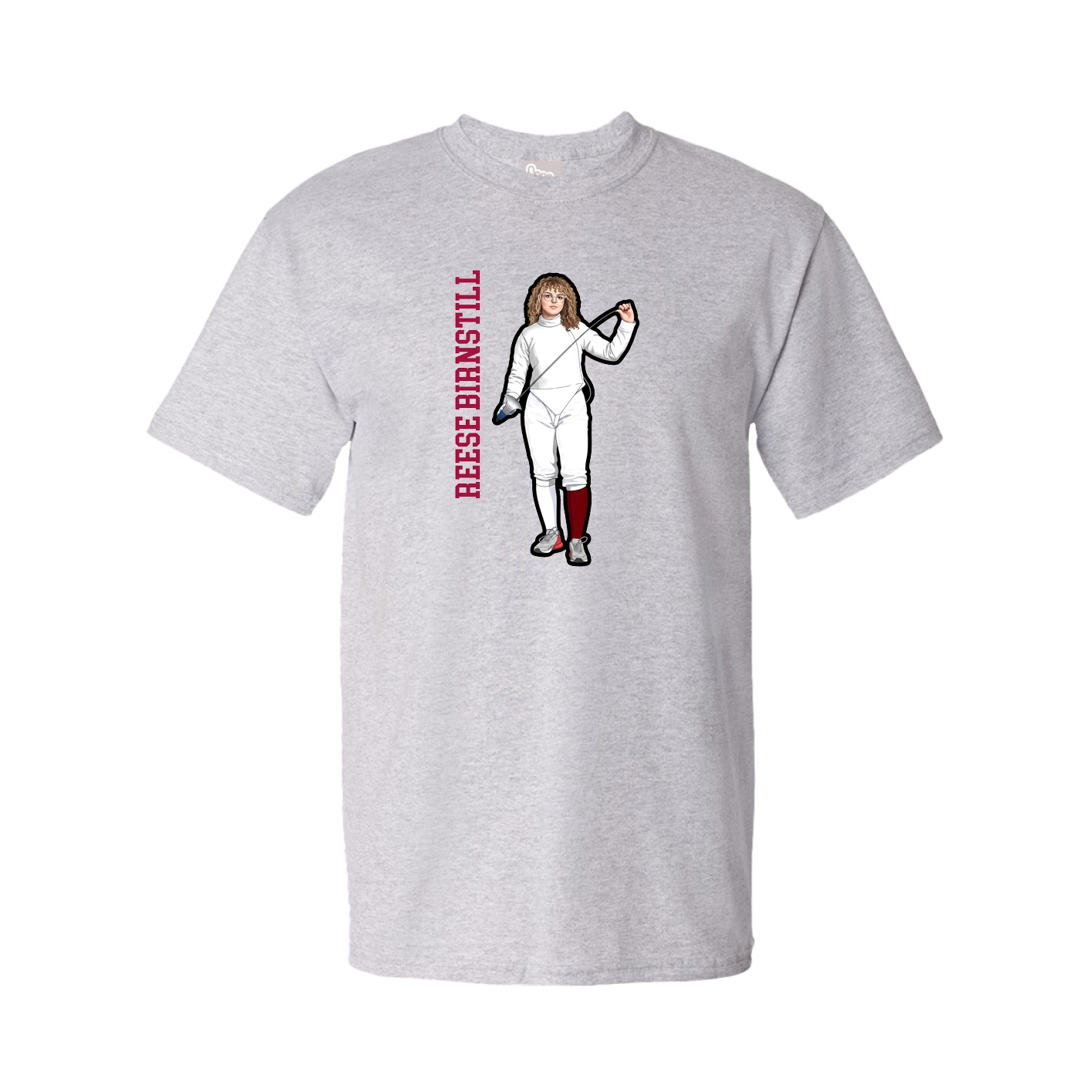 Youth Tee — Name Vertical in Grey