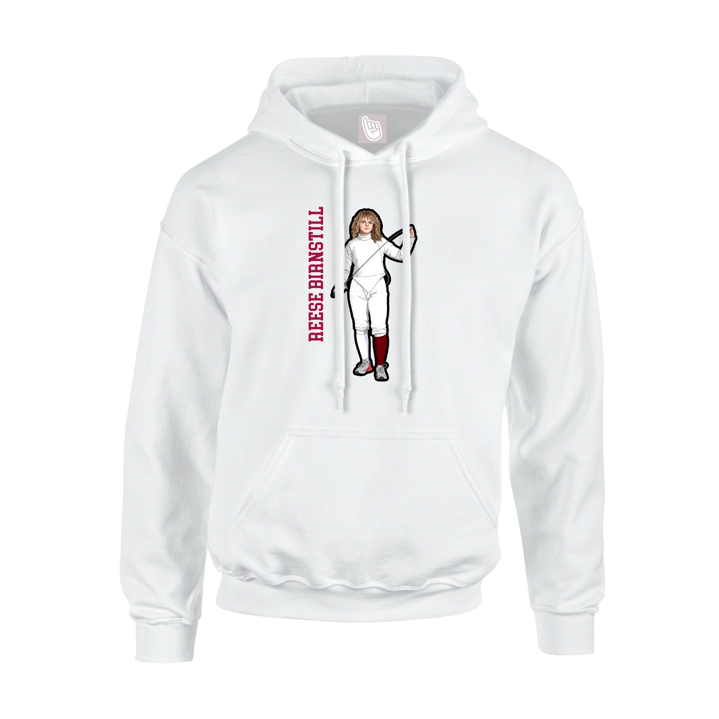 Hoodie — Name Vertical in White