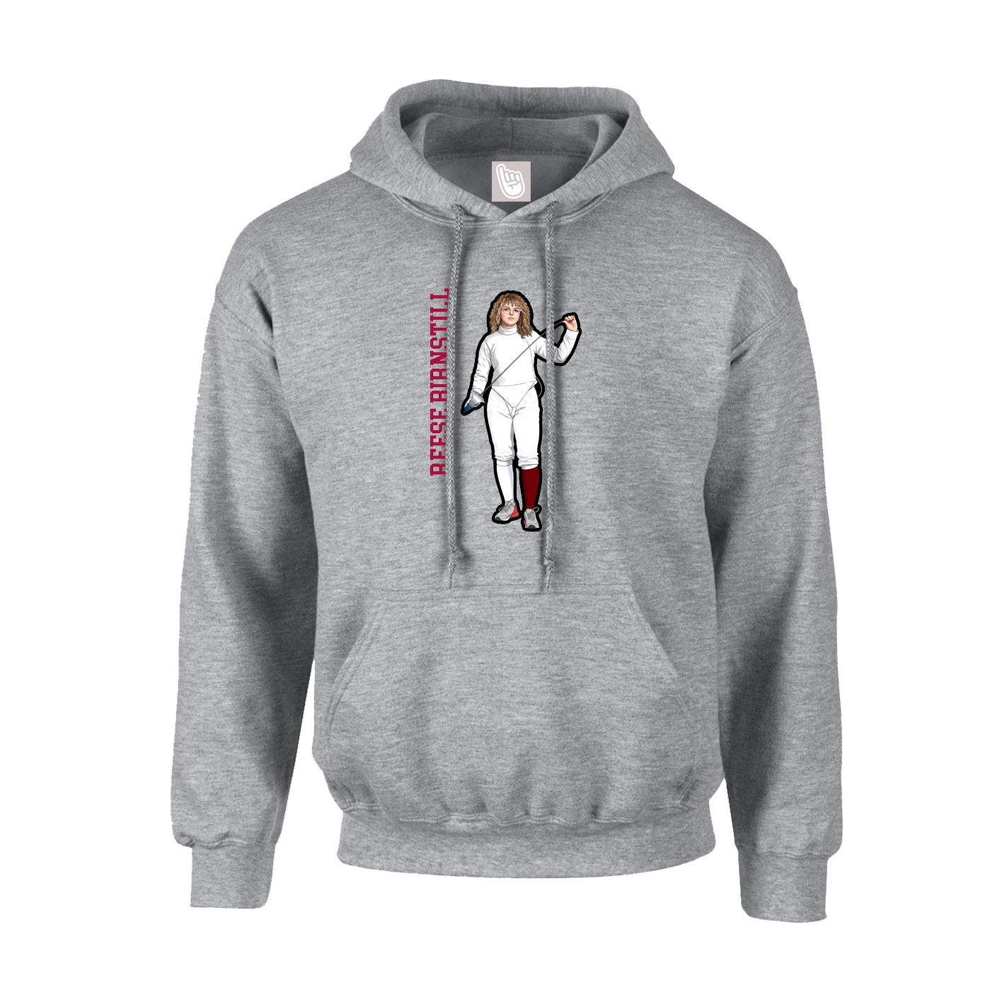 Youth Hoodie — Name Vertical in Grey