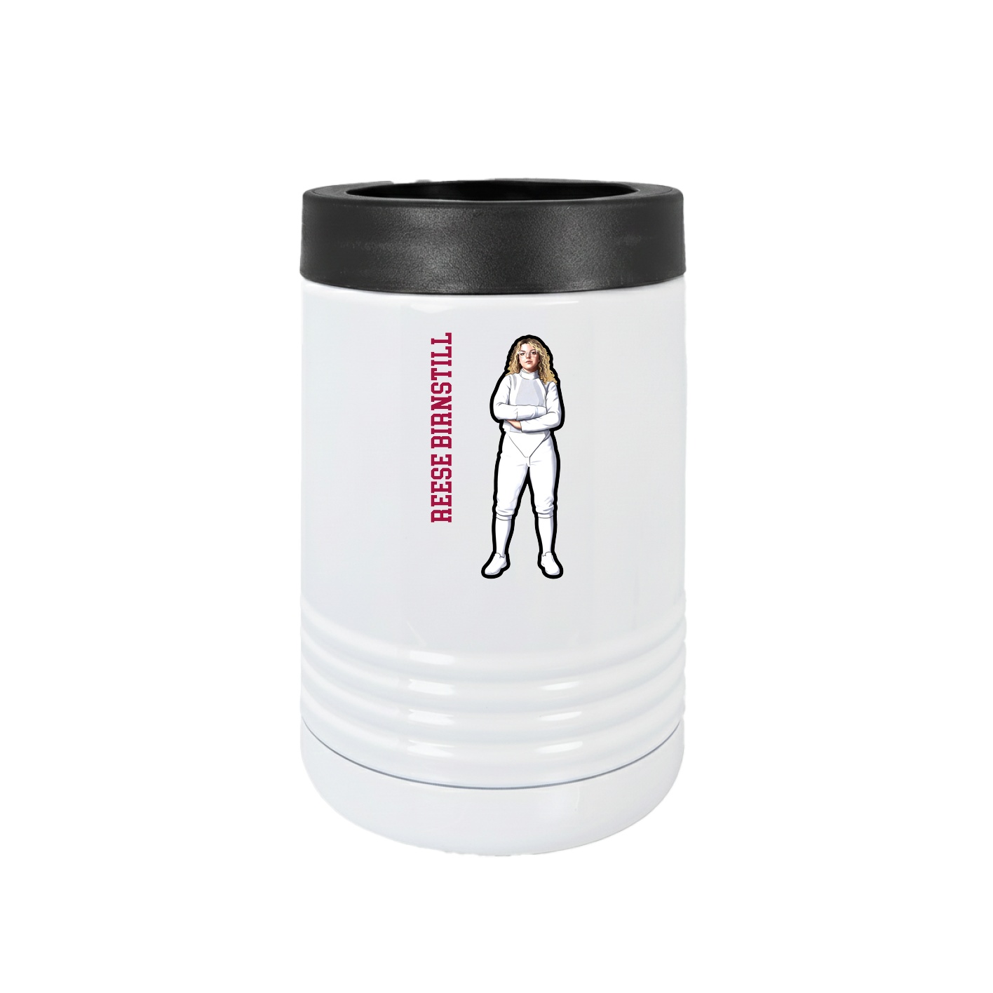 Beverage Holder — Name Vertical in White