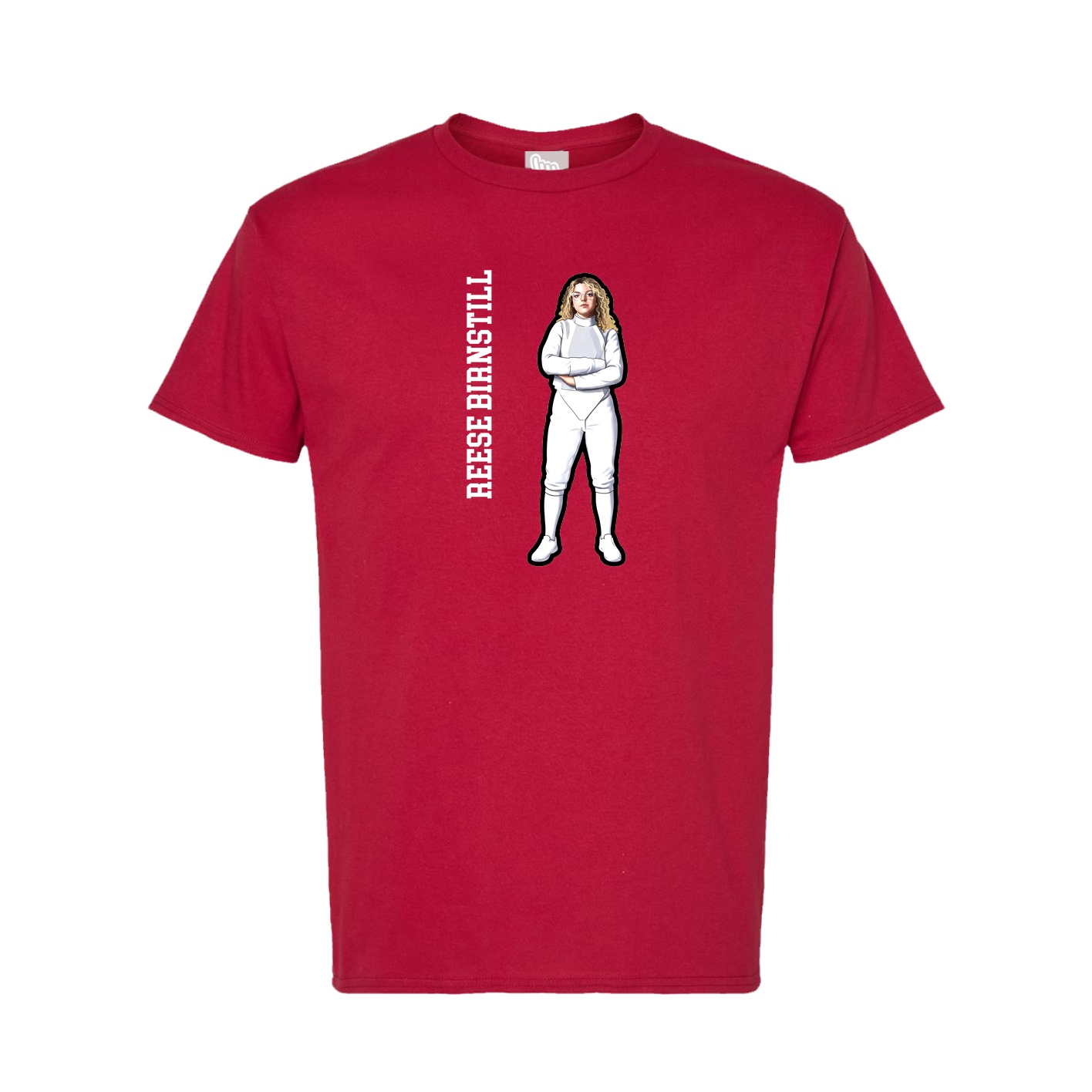 Tee — Name Vertical in Crimson