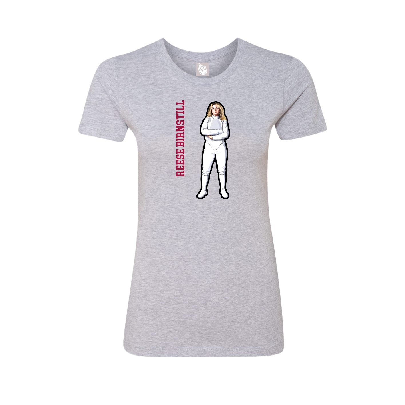 Womens Tee — Name Vertical in Grey