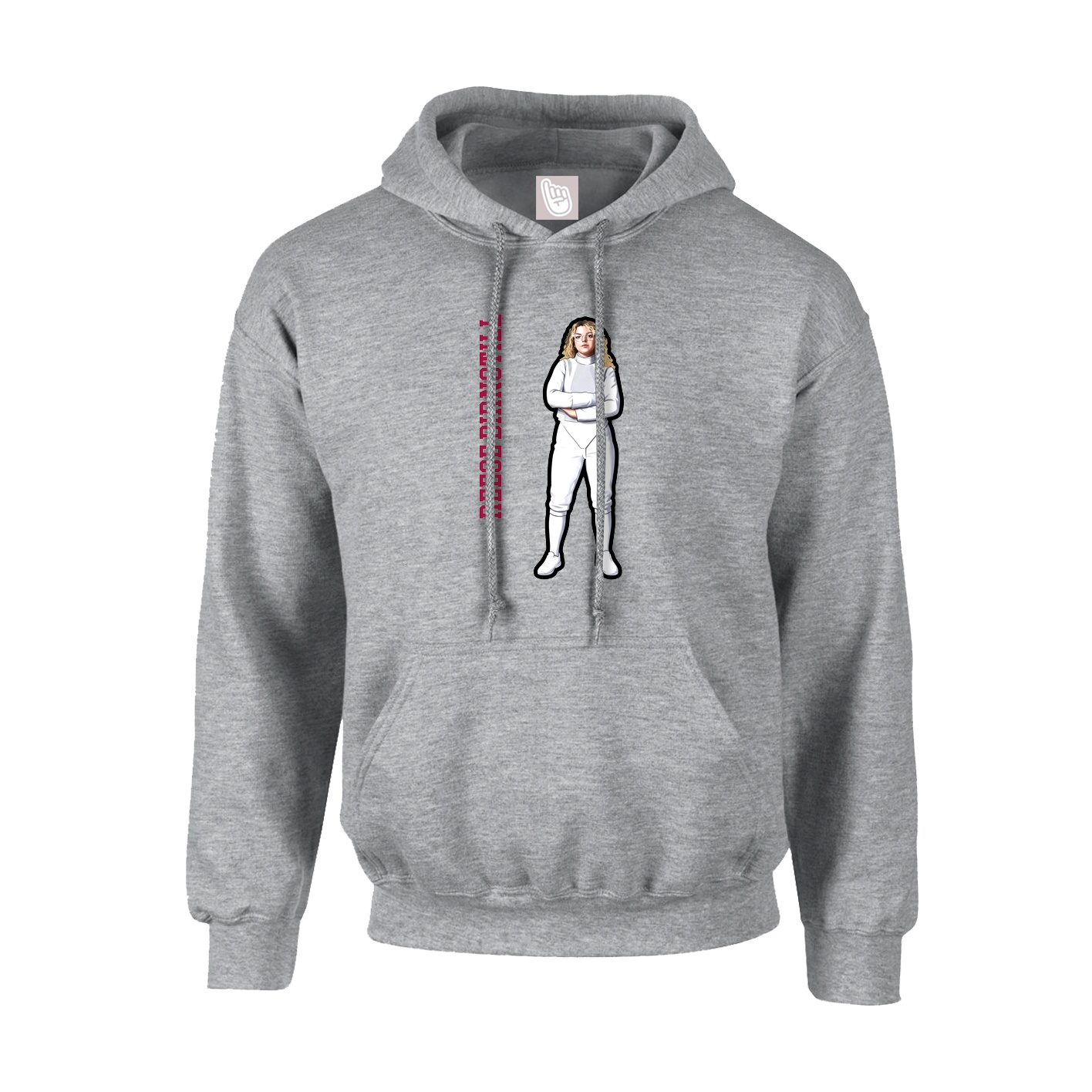 Youth Hoodie — Name Vertical in Grey