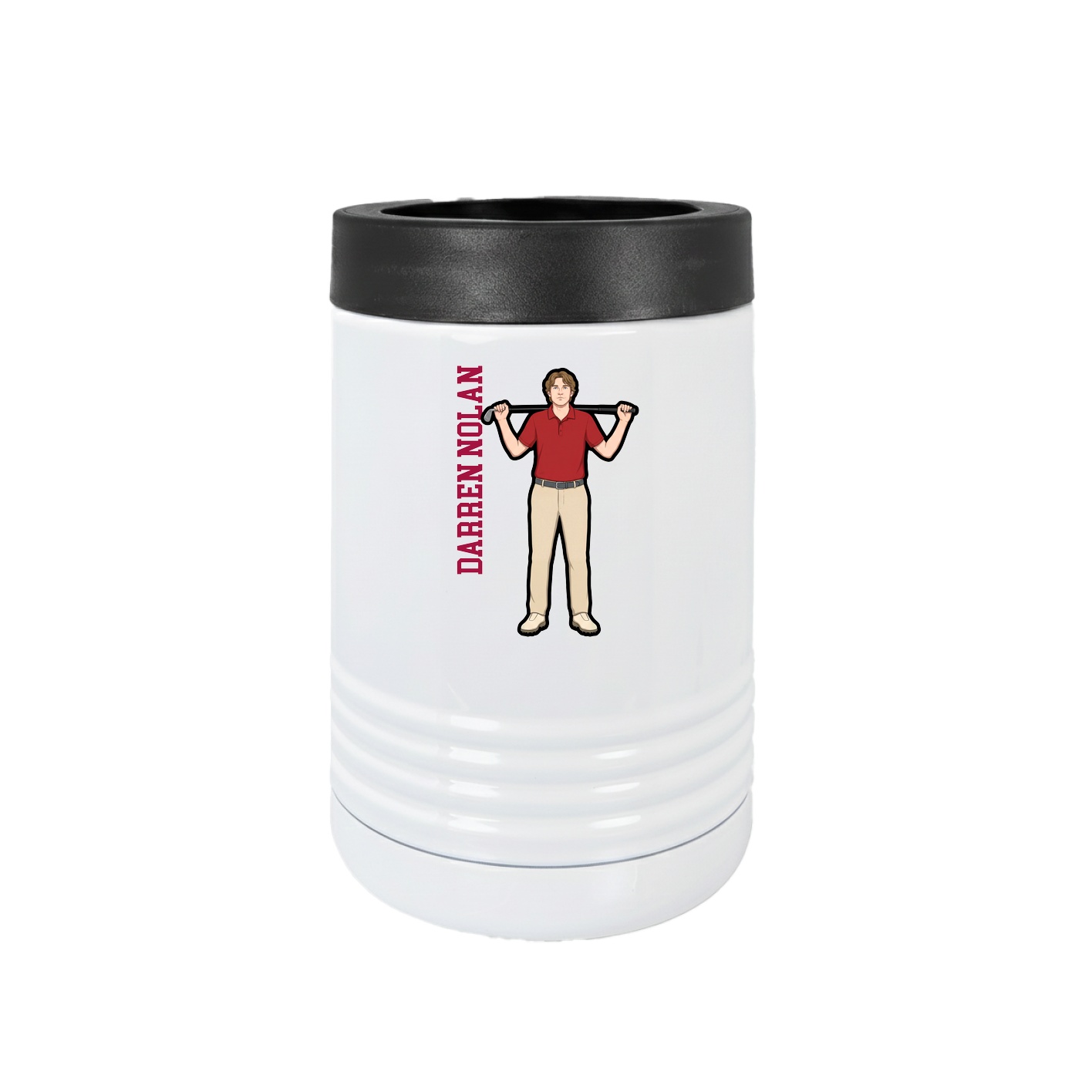 Beverage Holder — Name Vertical in White