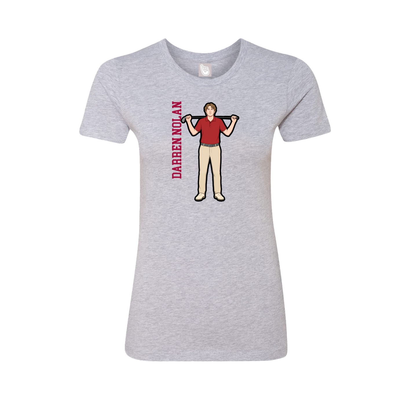Fitted Women's Tee — Name Vertical in Grey