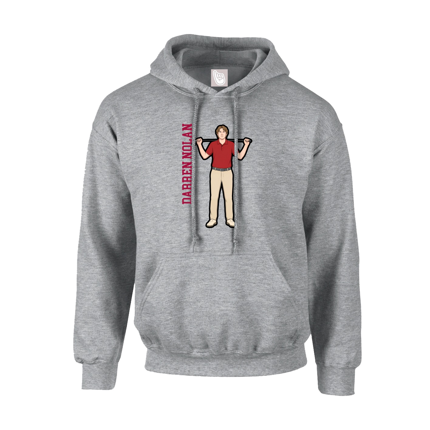Youth Hoodie — Name Vertical in Grey
