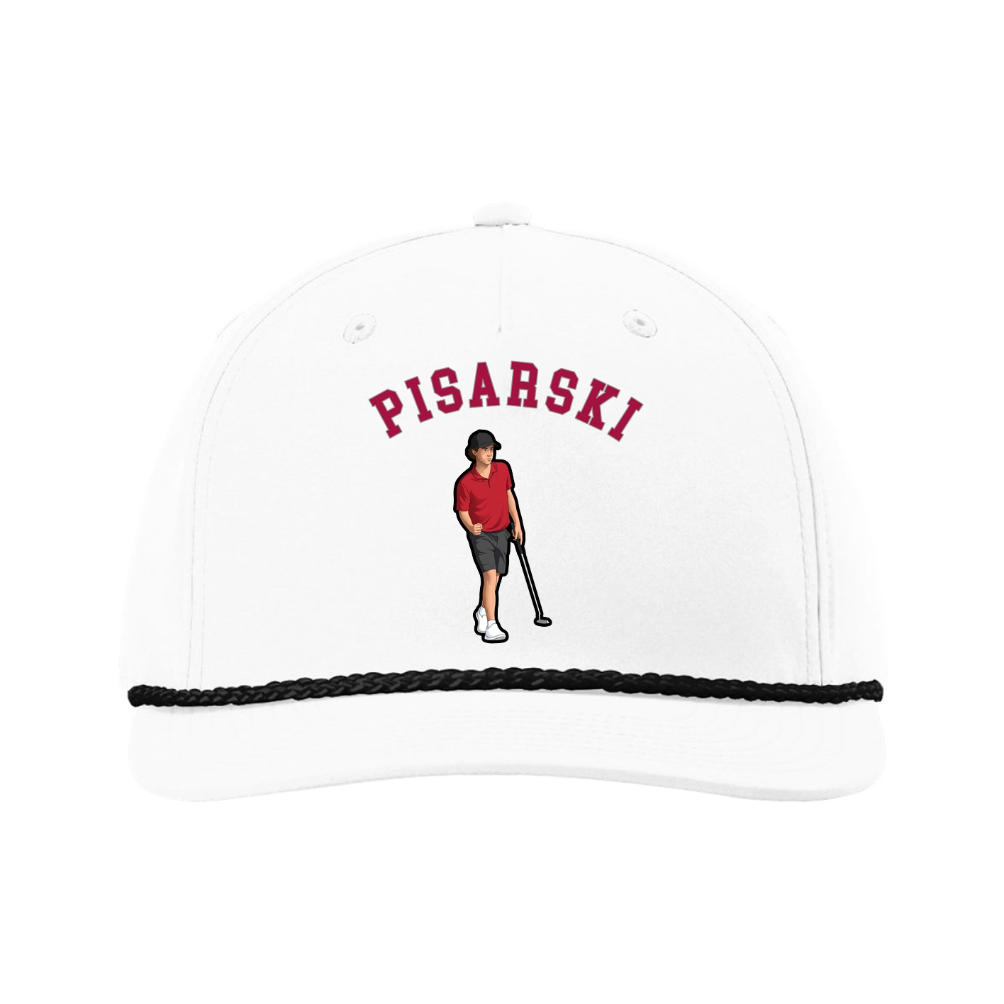 Five-Panel Classic Rope Cap — Shirsey Arch in White