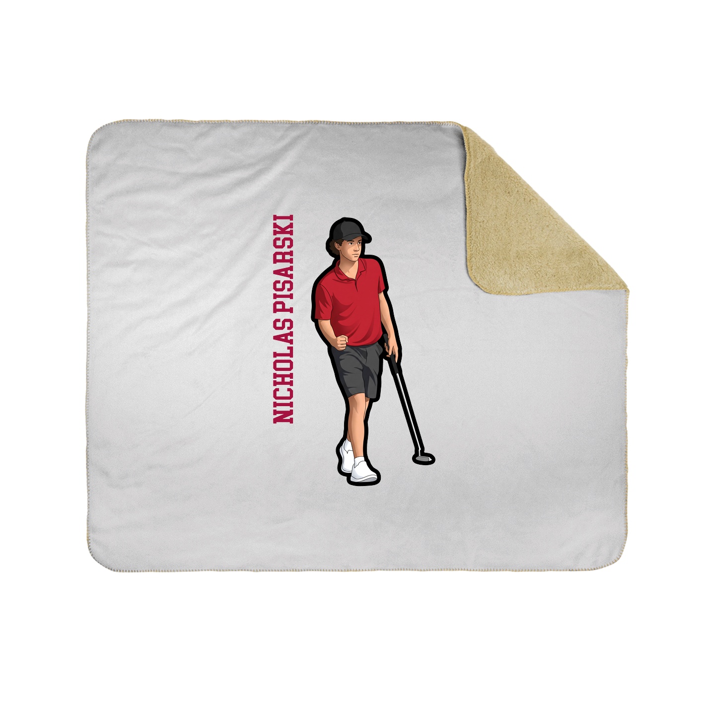 Throw Blanket — Name Vertical in White