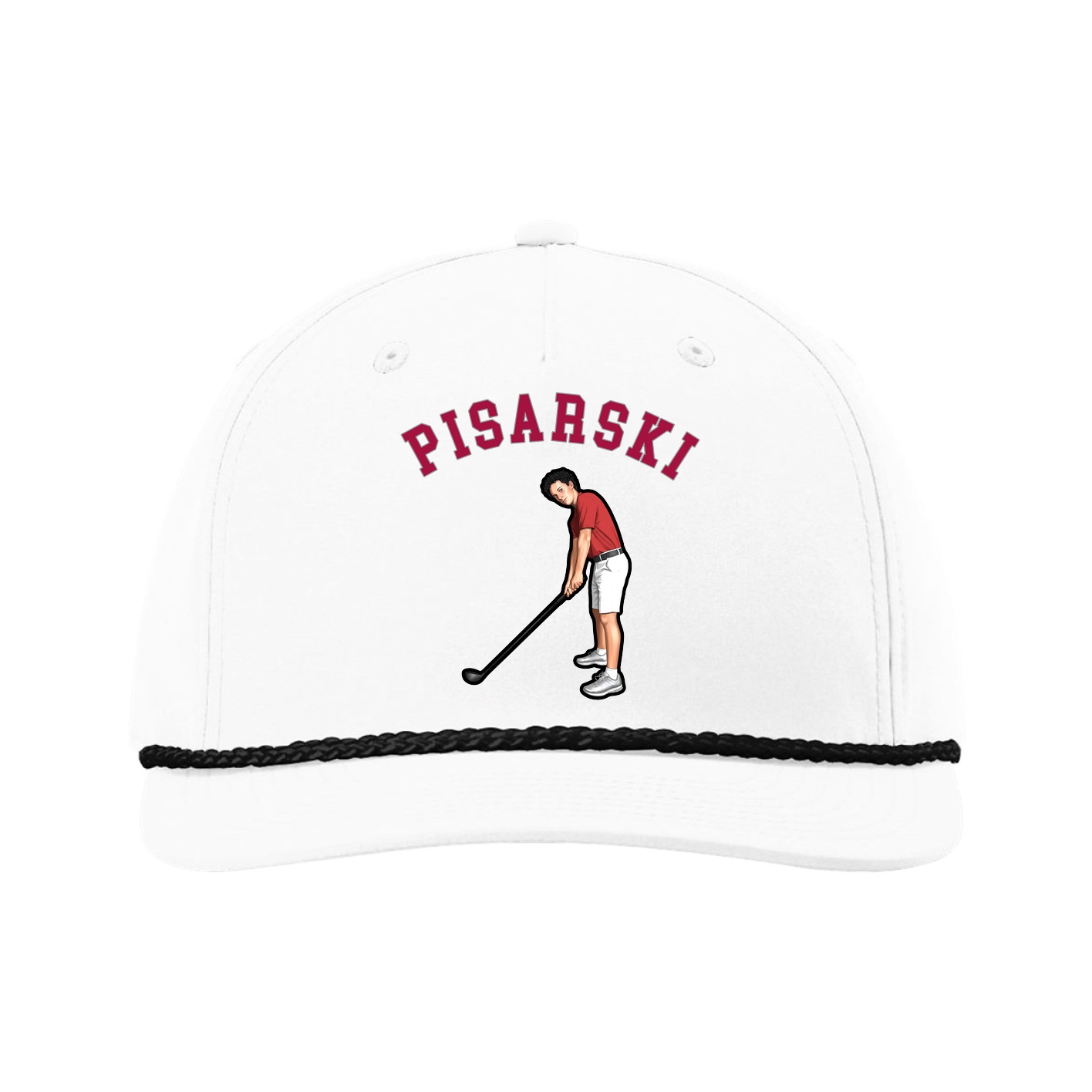 Five-Panel Classic Rope Cap — Shirsey Arch in White