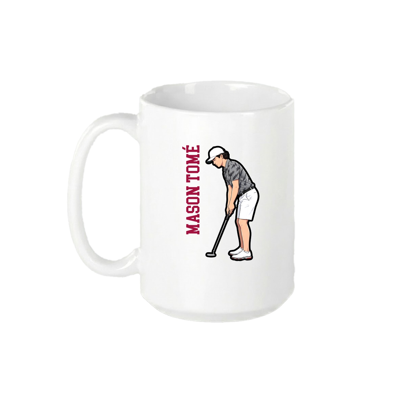 15oz Coffee Mug — Name Vertical in White