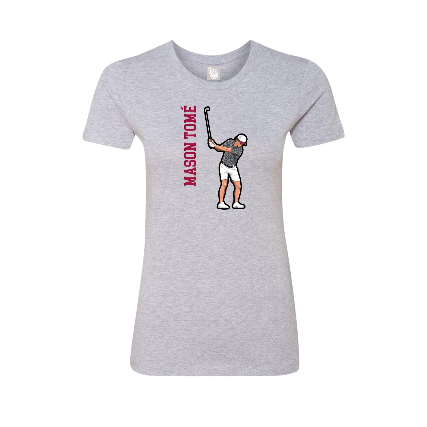 Womens Tee — Name Vertical in Grey