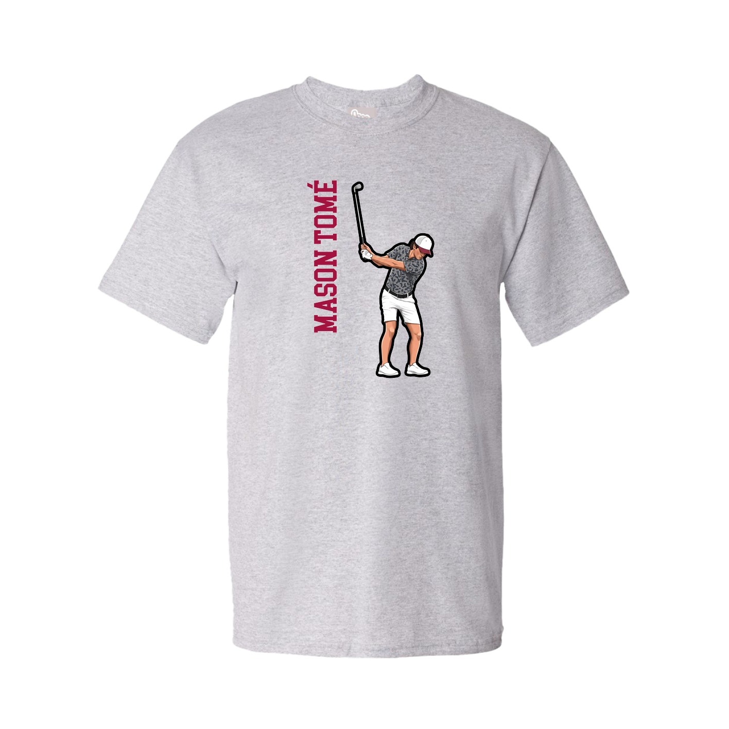 Youth Tee — Name Vertical in Grey