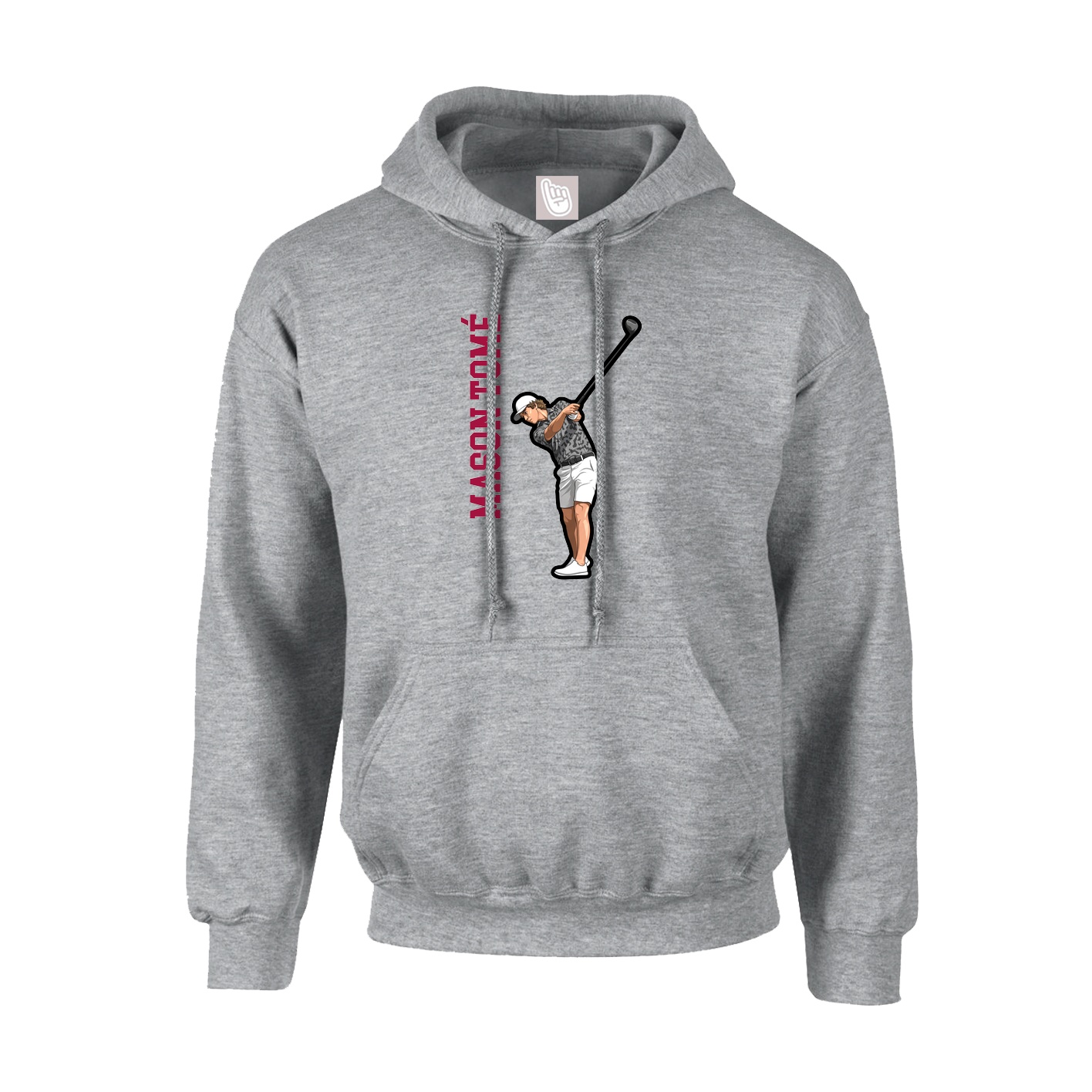 Hoodie — Name Vertical in Grey