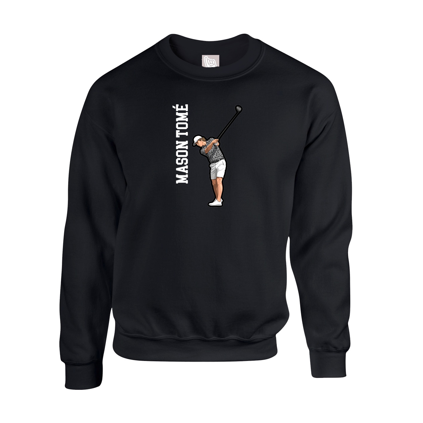 Fleece Crew — Name Vertical in Black