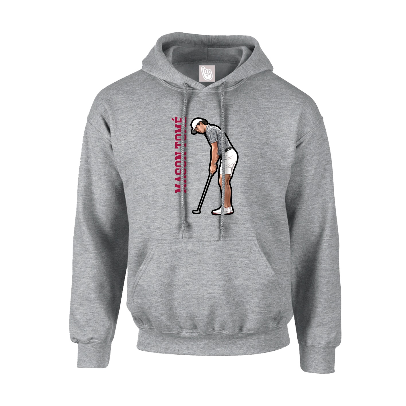 Hoodie — Name Vertical in Grey