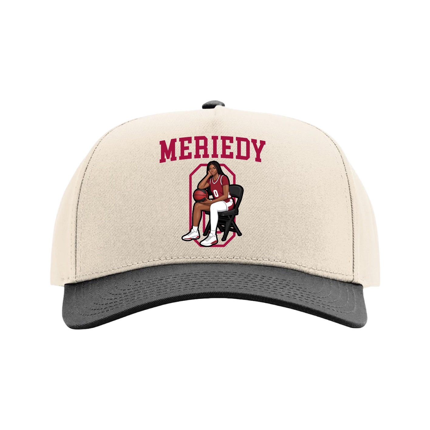 Full Fabric Five-Panel Champ Cap — Shirsey in Cream/Black