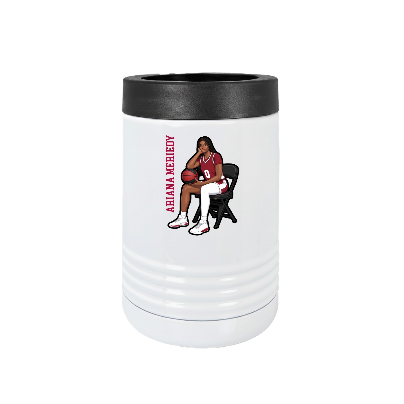 Beverage Holder — Name Vertical in White