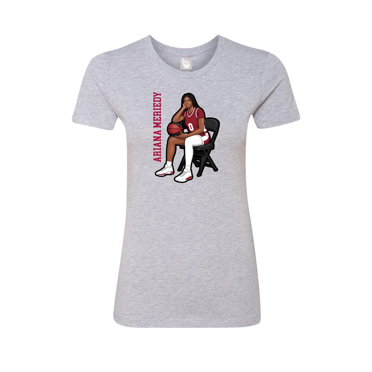 Womens Tee — Name Vertical in Grey