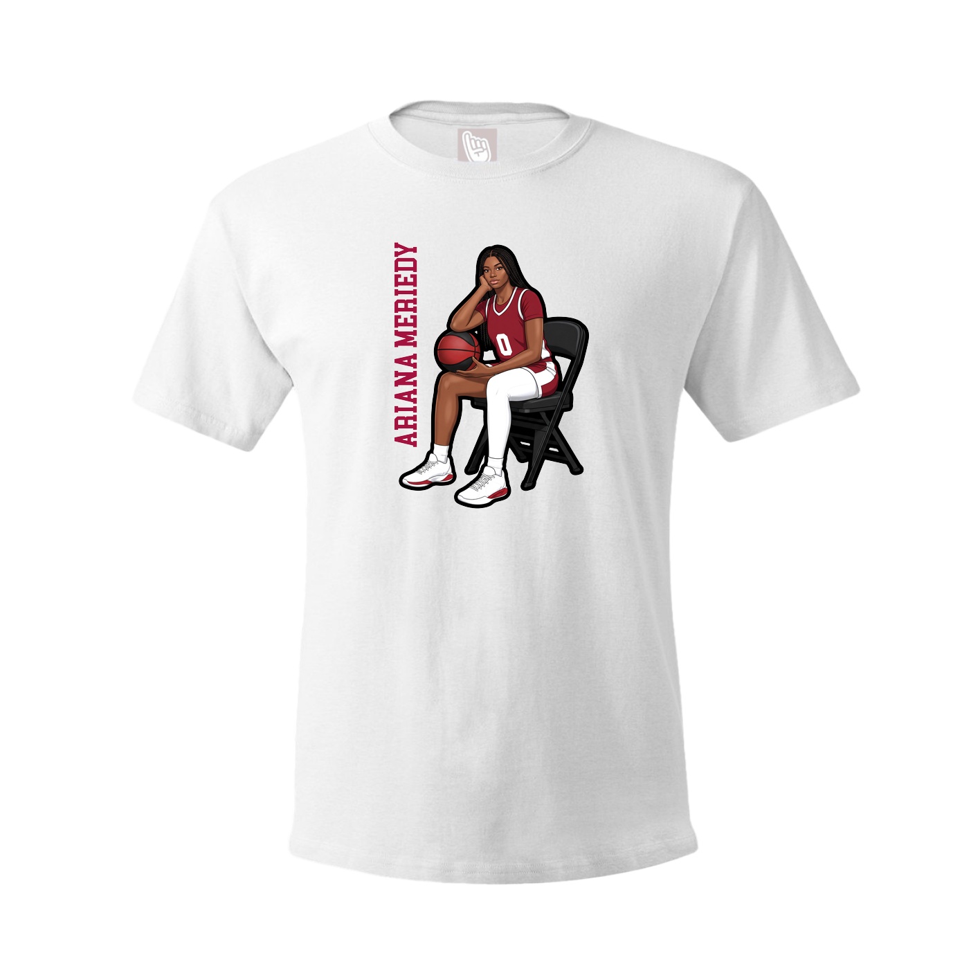 Youth Tee — Name Vertical in White