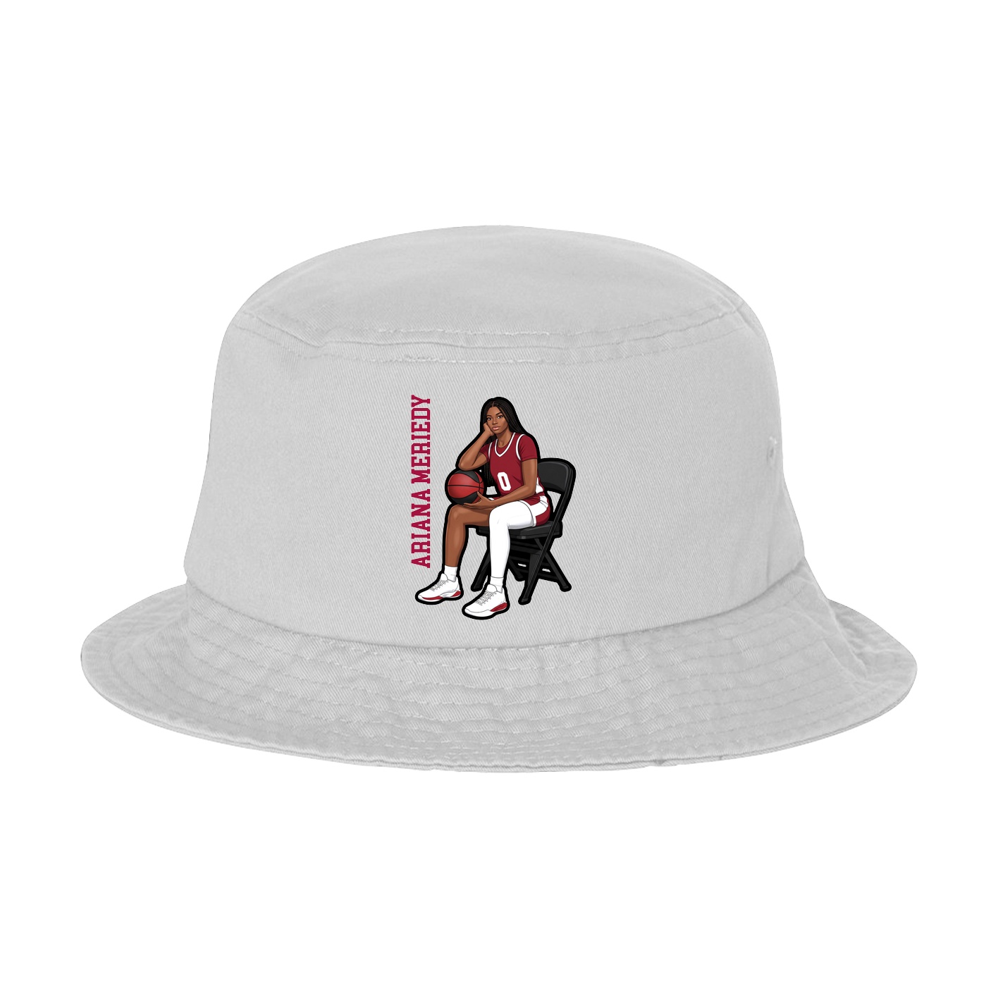 Bucket Cap — Name Vertical in White