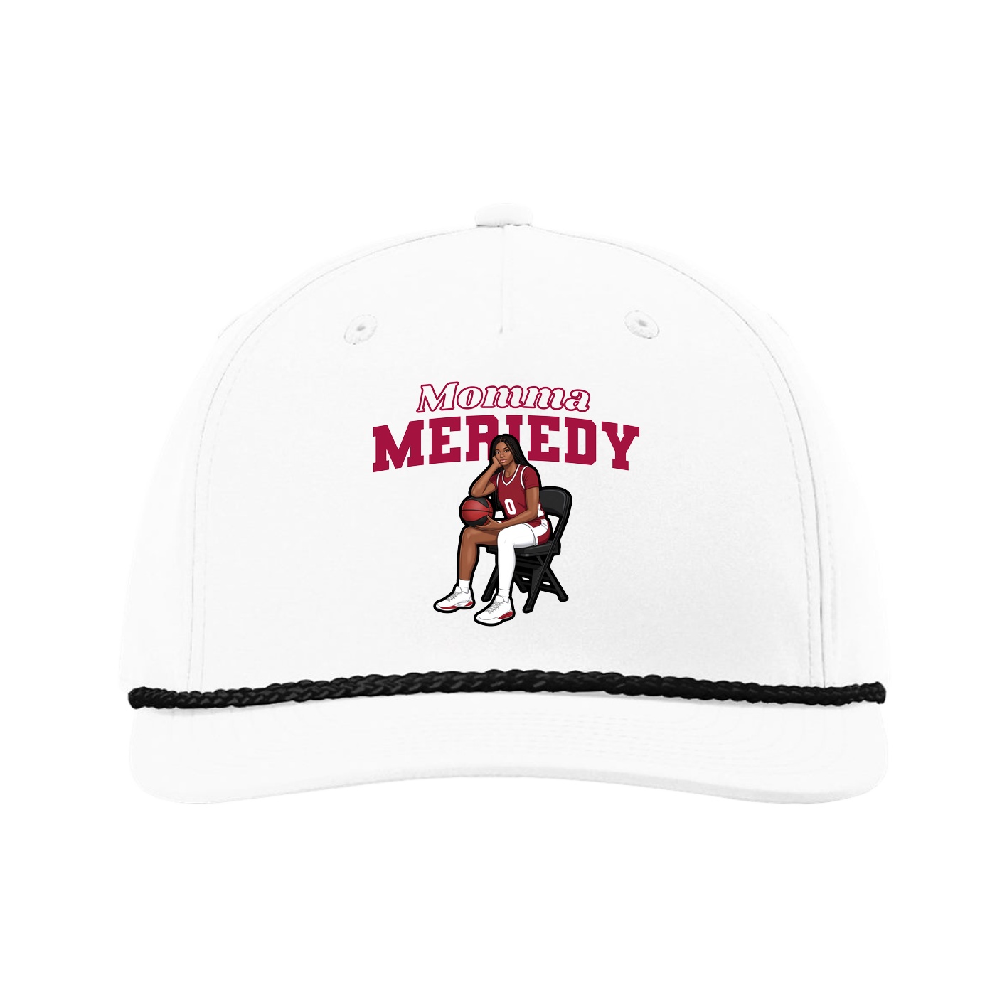 Five-Panel Classic Rope Cap — Mothers Day Block in White
