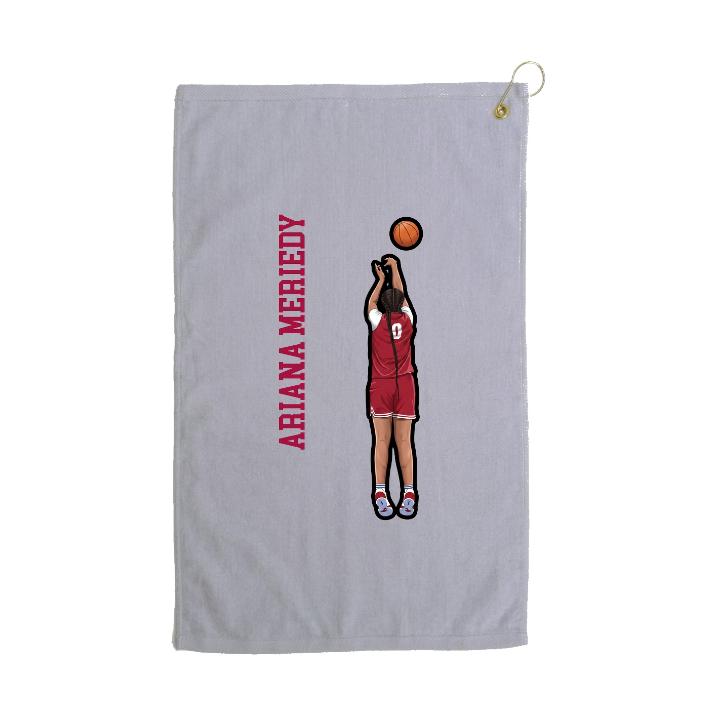 Golf Towel — Name Vertical in Grey