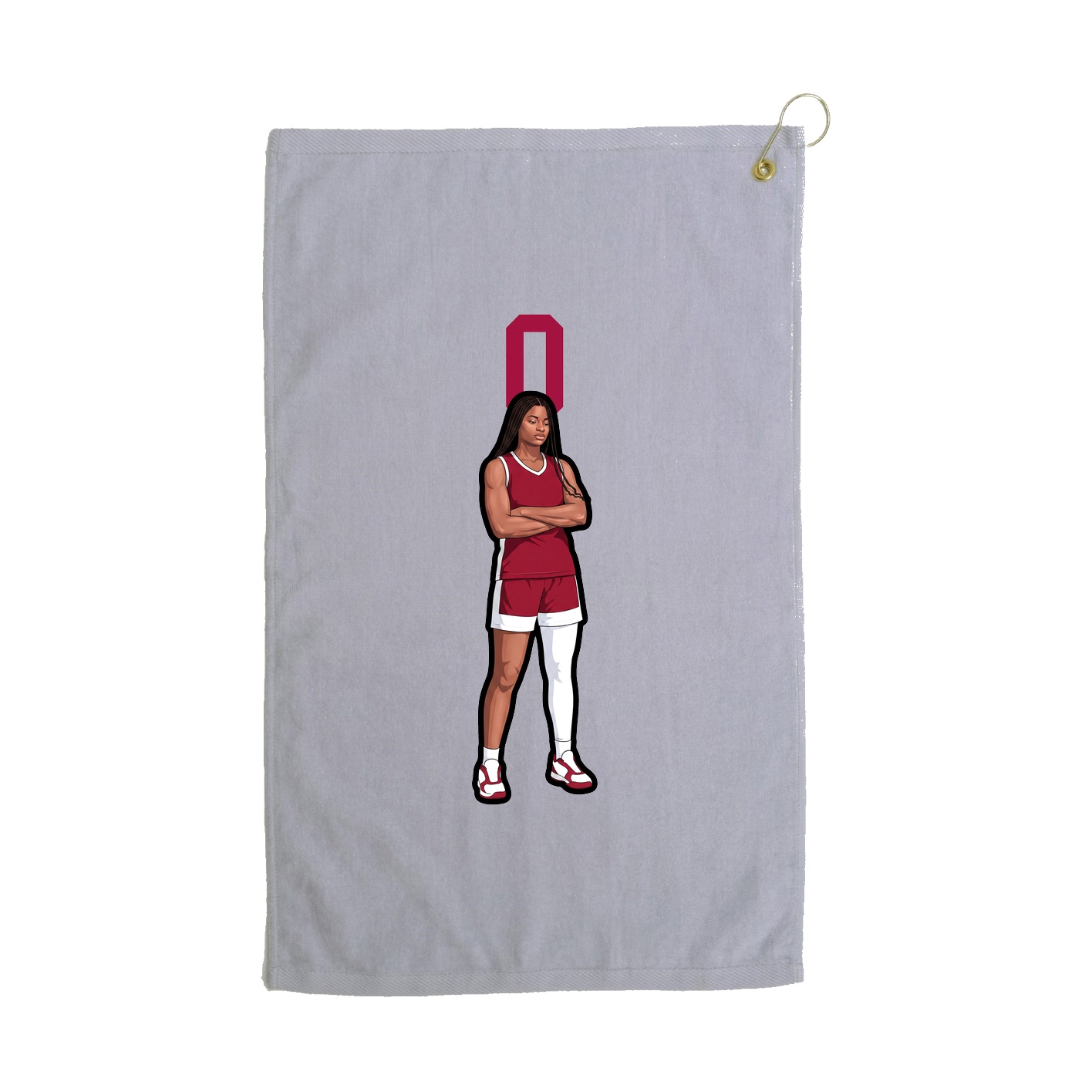 Golf Towel — Number Top in Grey