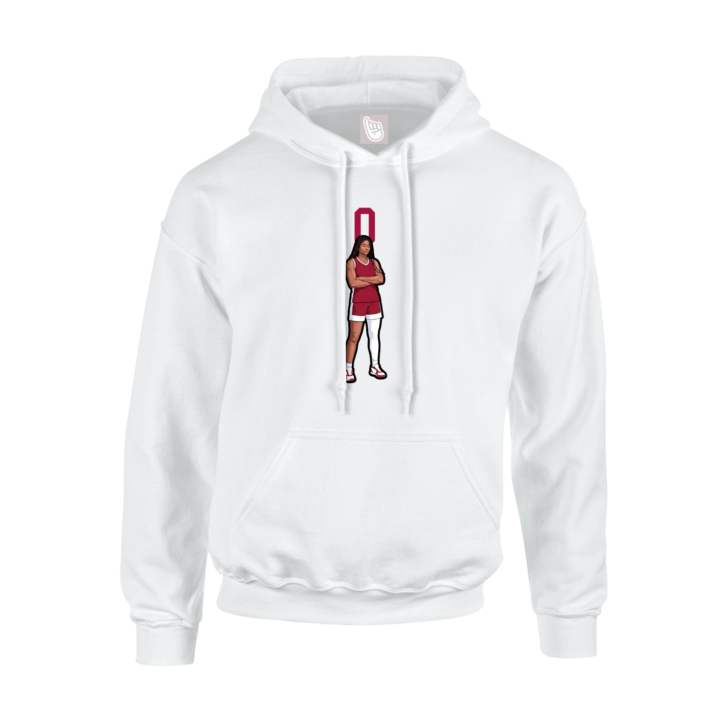 Youth Hoodie — Number Top in White