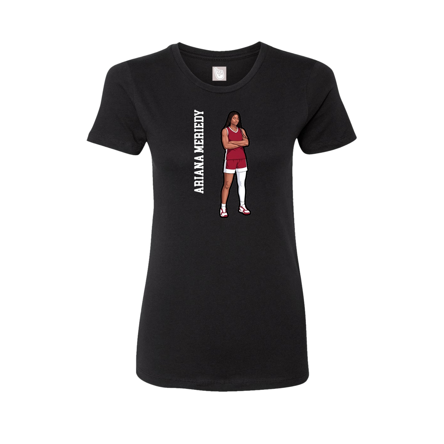 Womens Tee — Name Vertical in Black