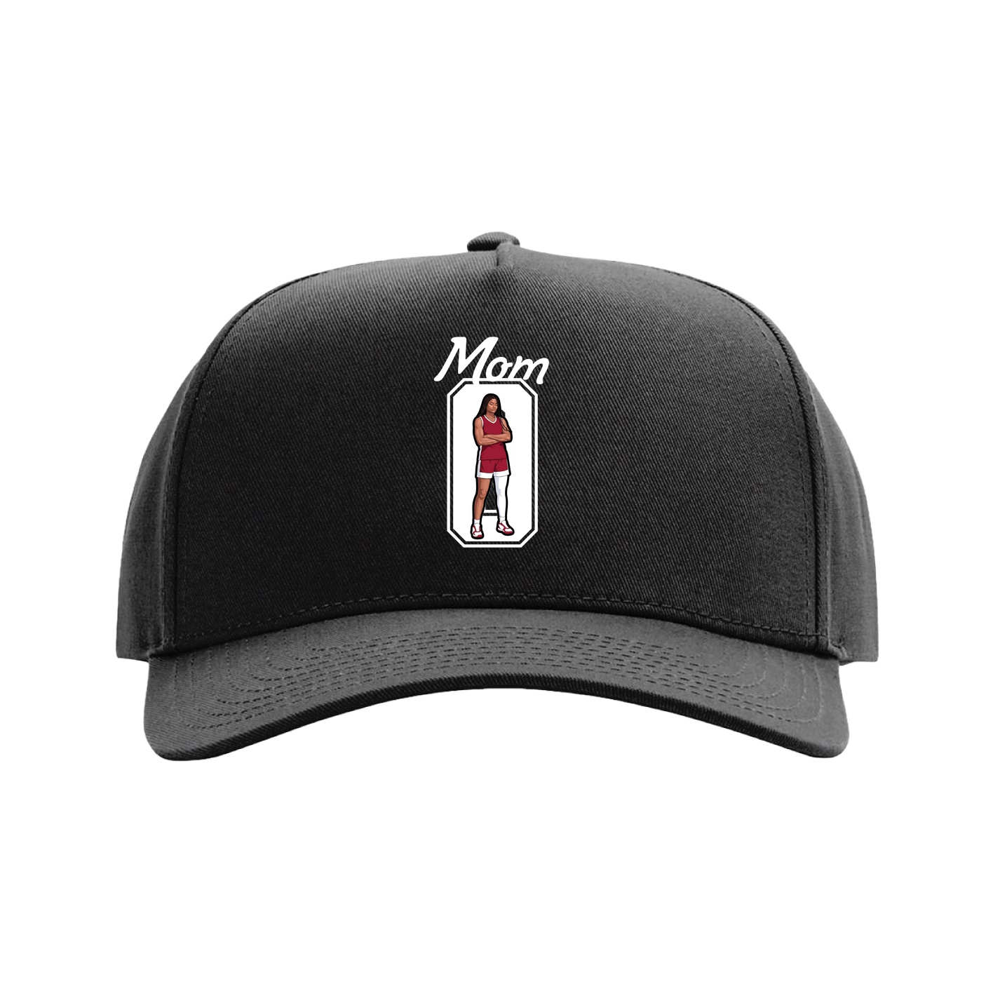 Full Fabric Five-Panel Champ Cap — Mothers Day Shirsey in Black