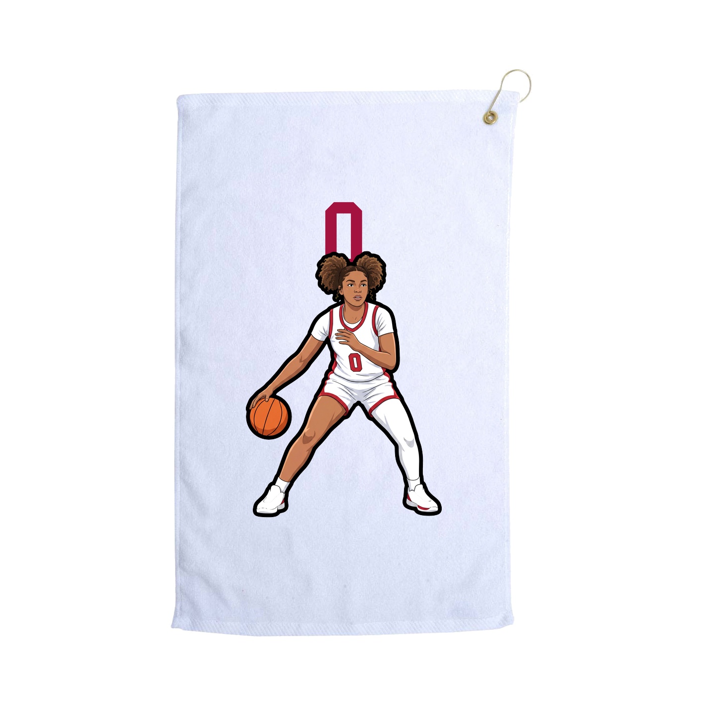 Golf Towel — Number Top in White
