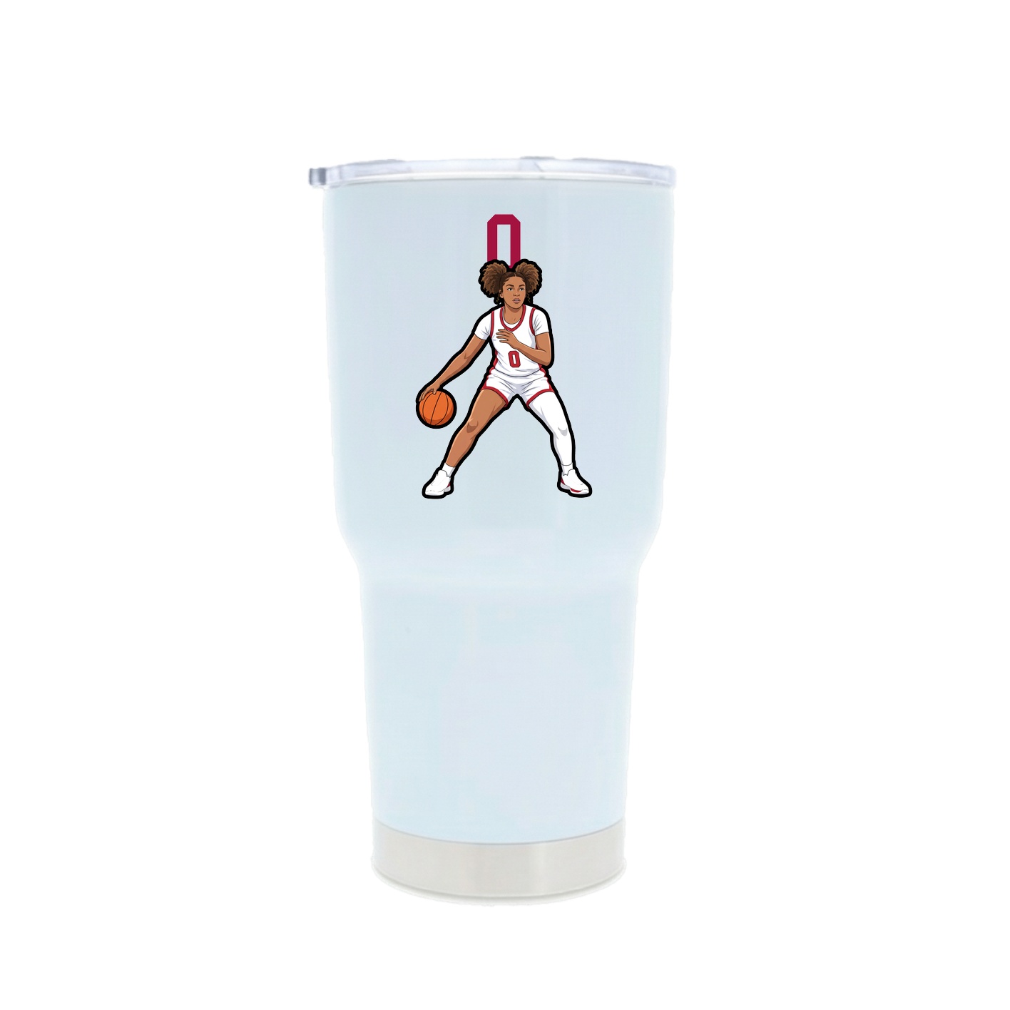 30oz Stainless Steel Tumbler — Number Top in White