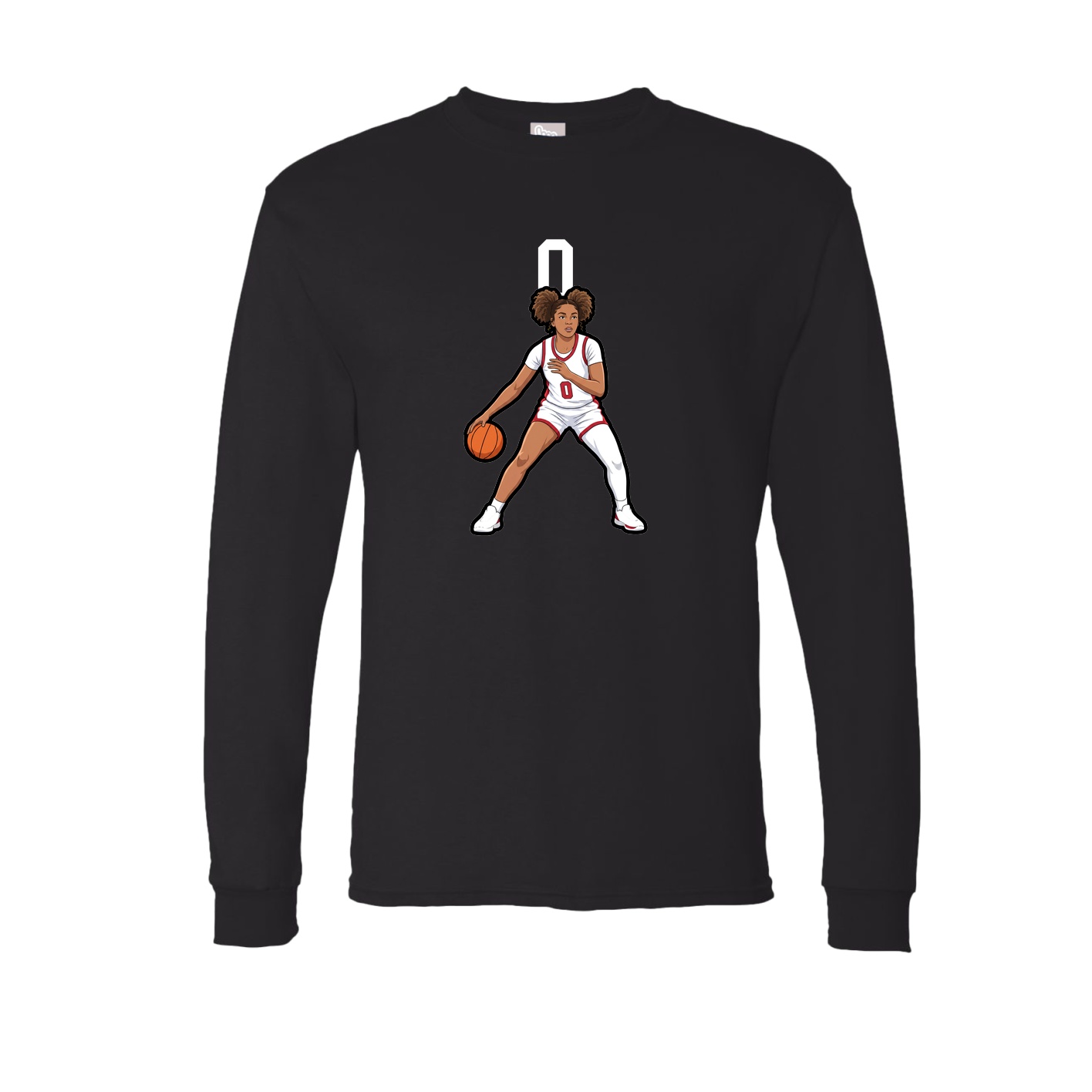 Long Sleeve Tee — Number Top in Black