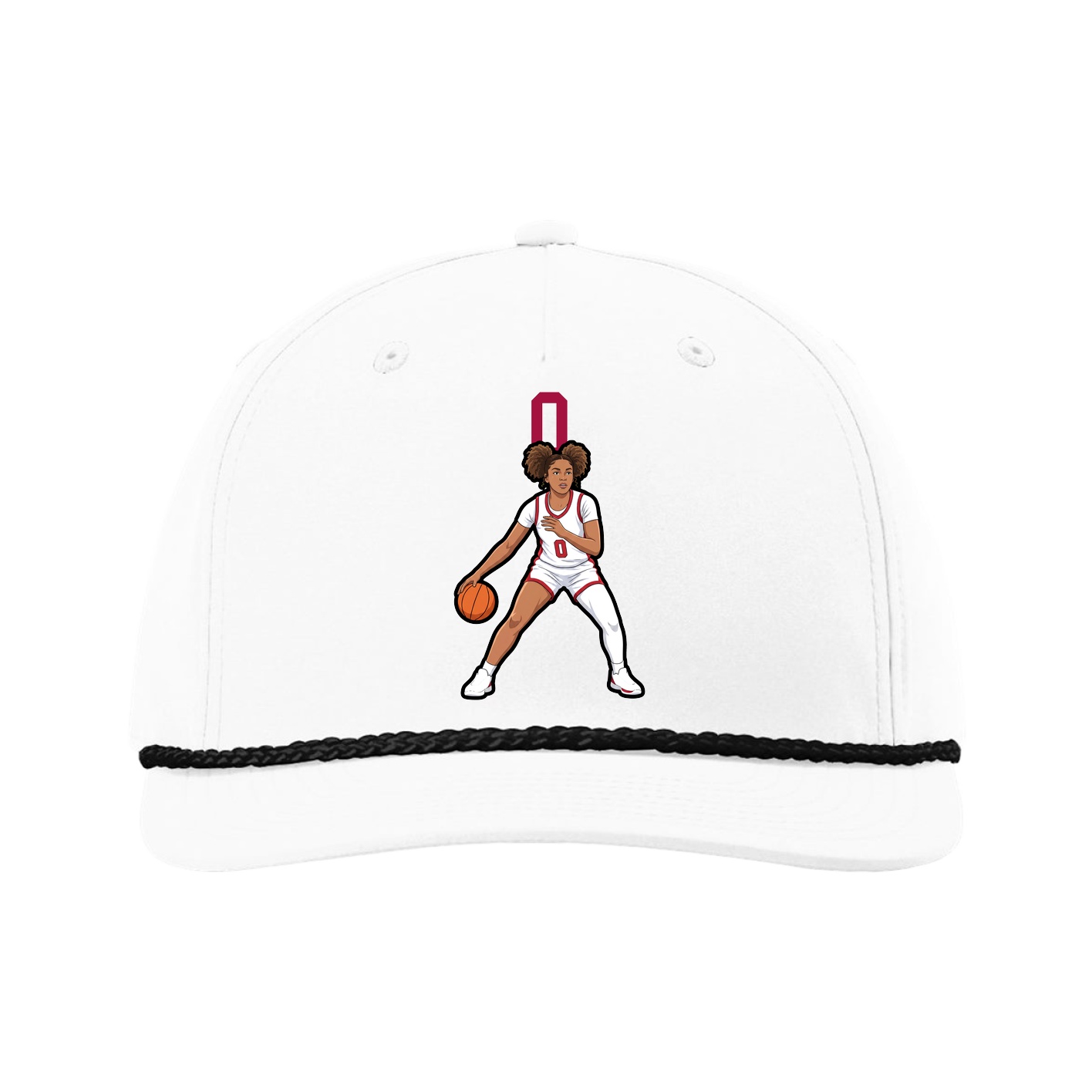 Five-Panel Classic Rope Cap — Number Top in White