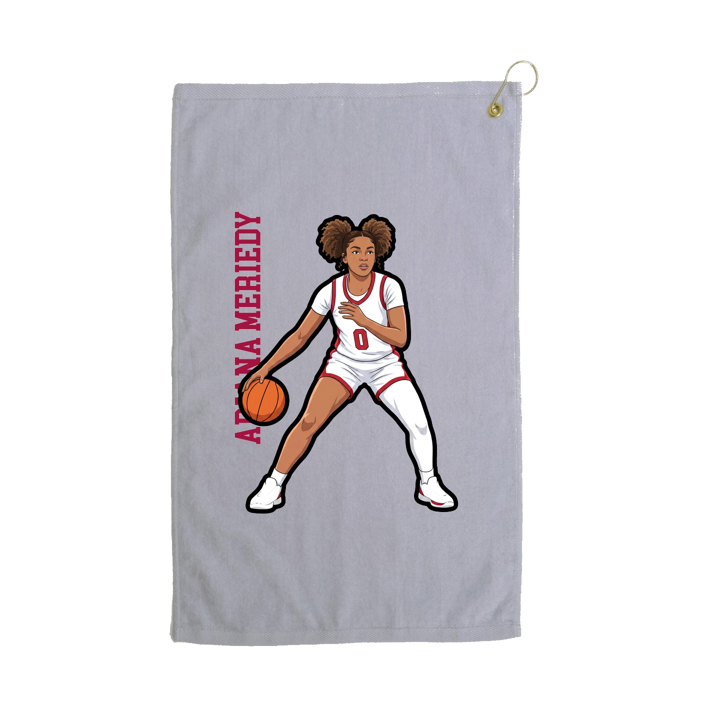 Golf Towel — Name Vertical in Grey