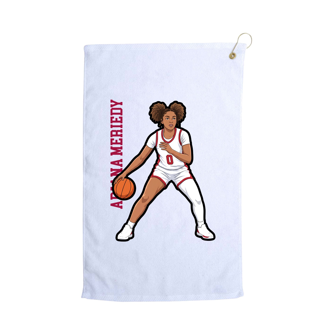 Golf Towel — Name Vertical in White