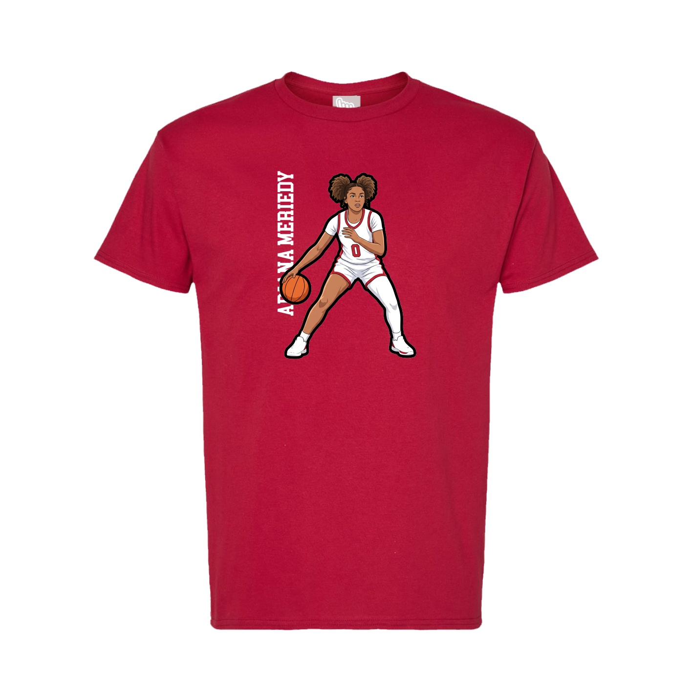 Tee — Name Vertical in Crimson